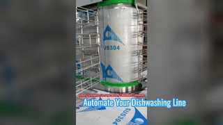Rotary tableware conveyor for dishwashing line