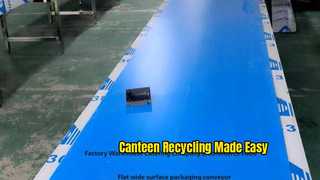 Conveyor belt for retrieving tableware in large factory canteens