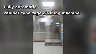 Fully automatic cabinet-type cage washing machine