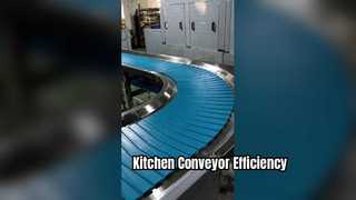 Central kitchen: conveyor belts for food material transportation and packaging lines