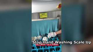 Fully Automatic Commercial Dishwasher, Tunnel-Type High-Temperature Washing & Drying Machine for Lar